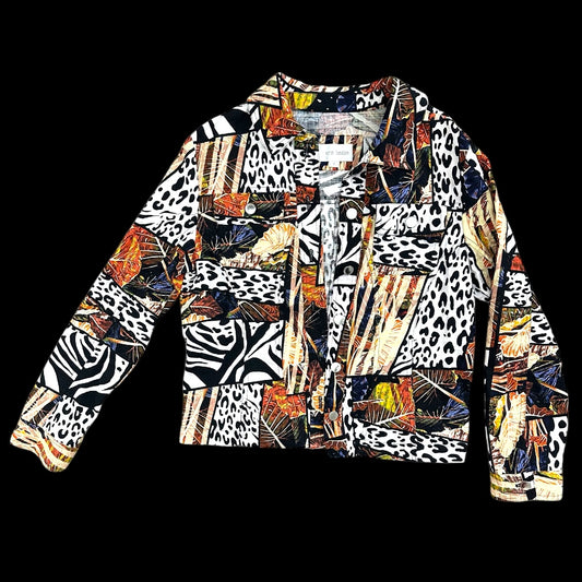 Erin London Animal Print Patchwork Jacket