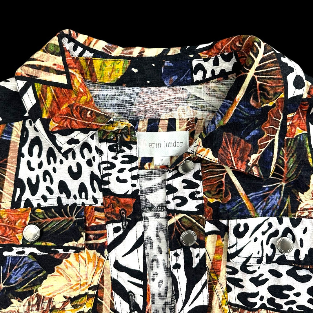 Erin London Animal Print Patchwork Jacket