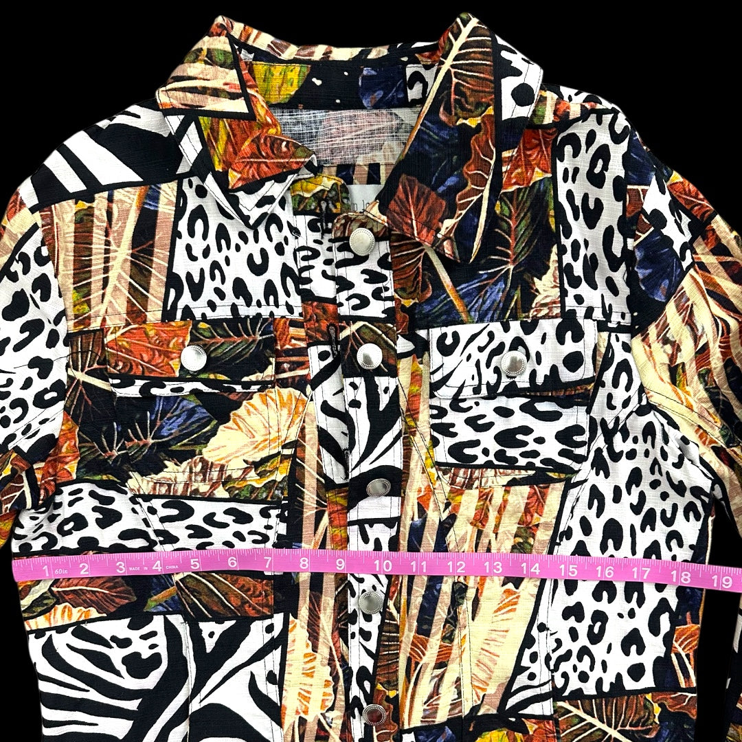 Erin London Animal Print Patchwork Jacket