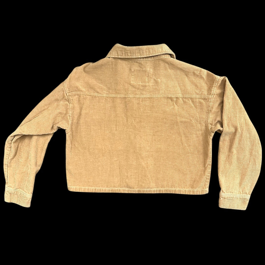 Celebrity Pink Cropped Corduroy Zip Up Jacket