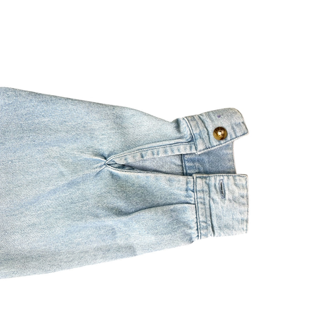 Vintage Christopher & Banks Denim Button Up With Embroidered Elephants