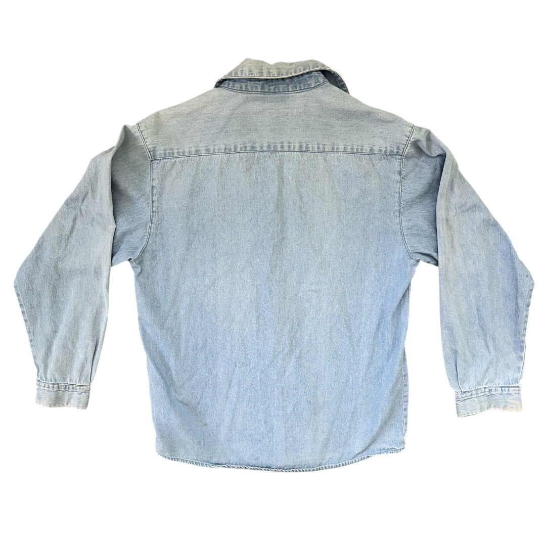 Vintage Christopher & Banks Denim Button Up With Embroidered Elephants