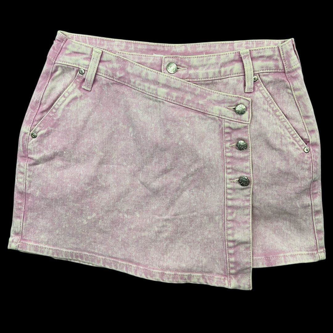 Celebrity Pink Asymmetrical Wrap Mini Skirt