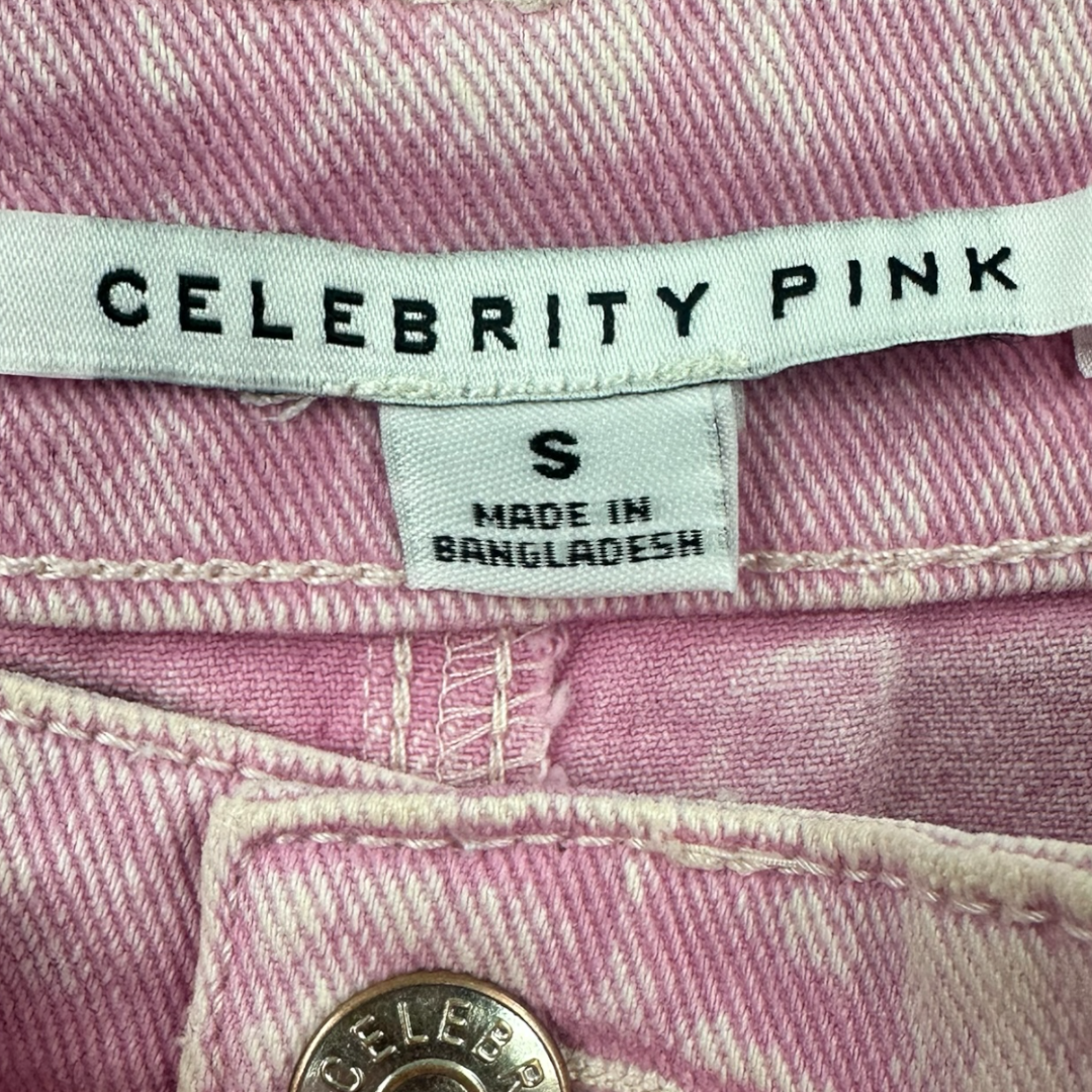 Celebrity Pink Asymmetrical Wrap Mini Skirt