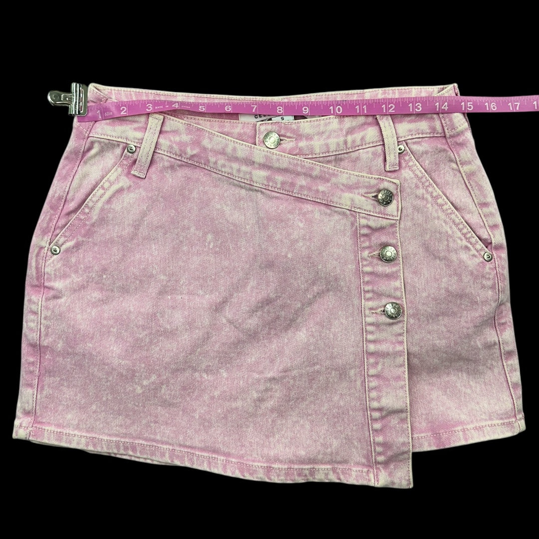 Celebrity Pink Asymmetrical Wrap Mini Skirt