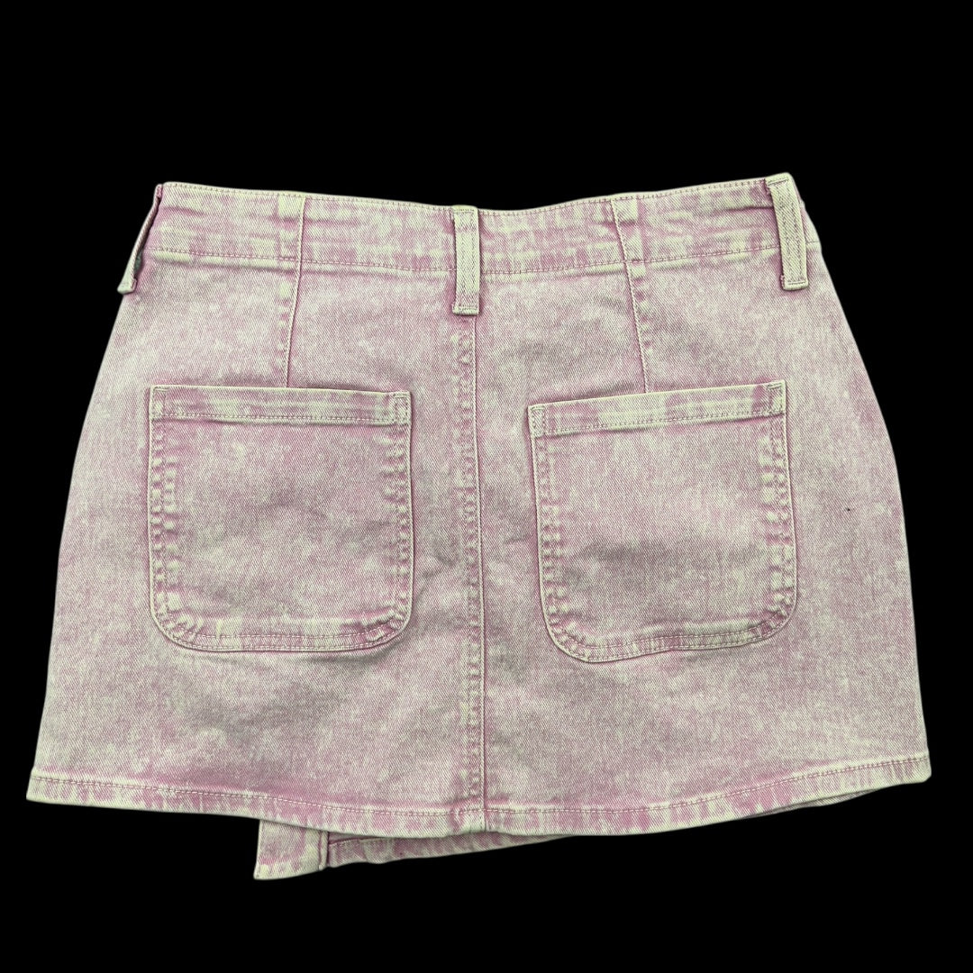 Celebrity Pink Asymmetrical Wrap Mini Skirt