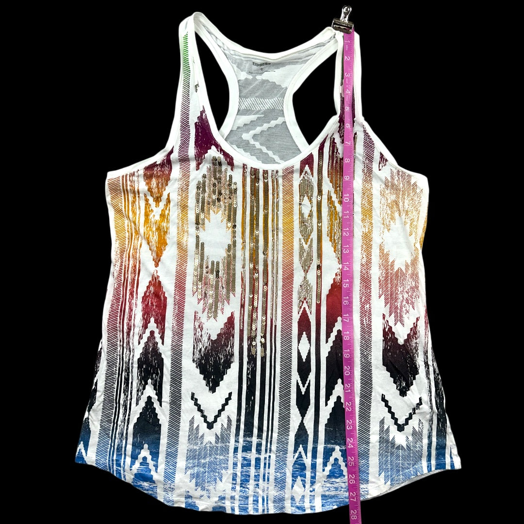 Express Multicolor Sequin Racerback Tank Top