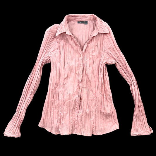 Apt. 9 Pink Pleated Long Sleeve Blouse