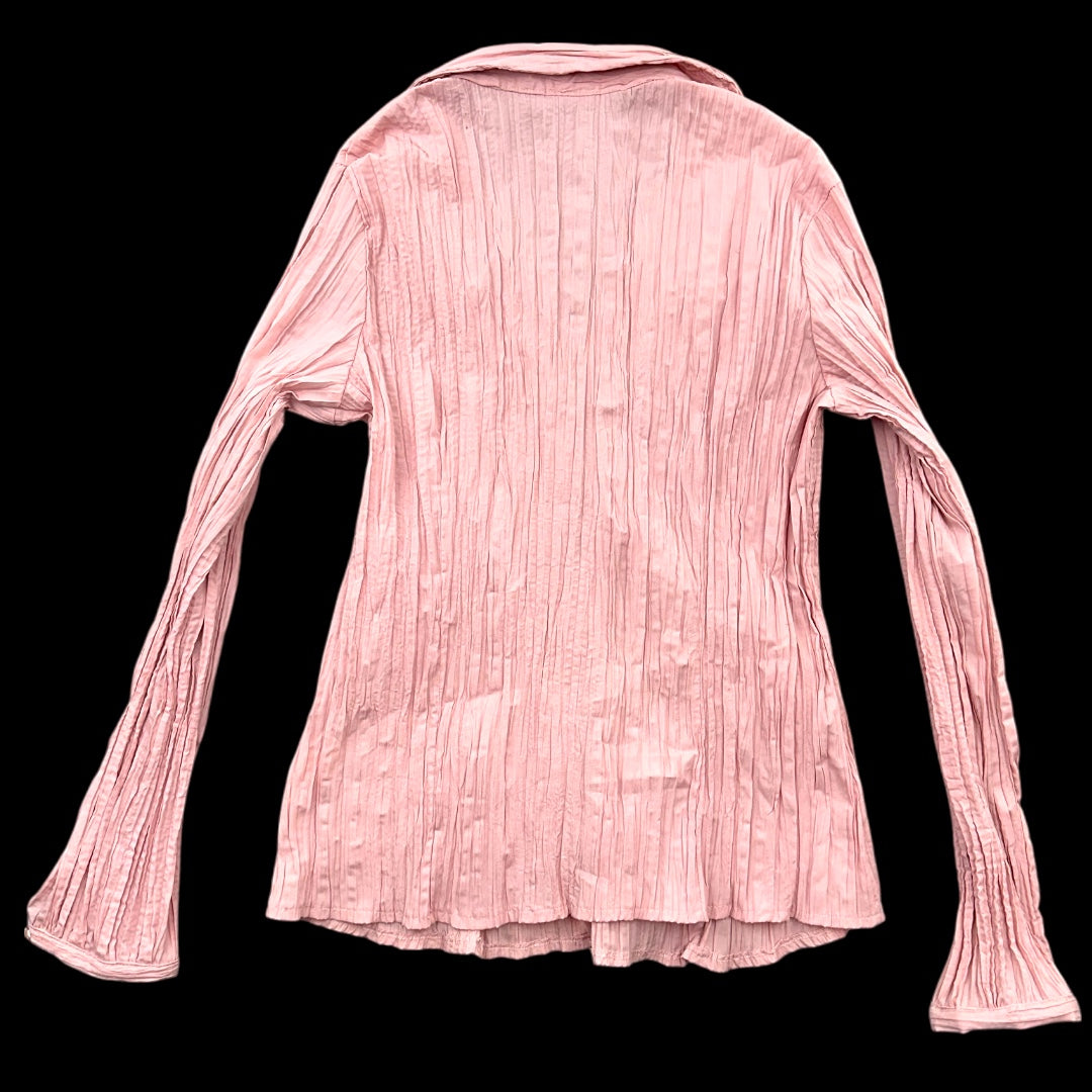 Apt. 9 Pink Pleated Long Sleeve Blouse