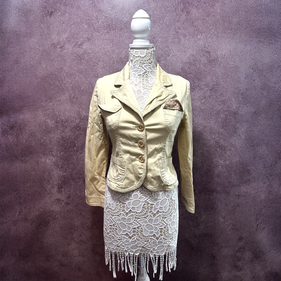 Zinc Soft Buttery Yellow Utility Blazer