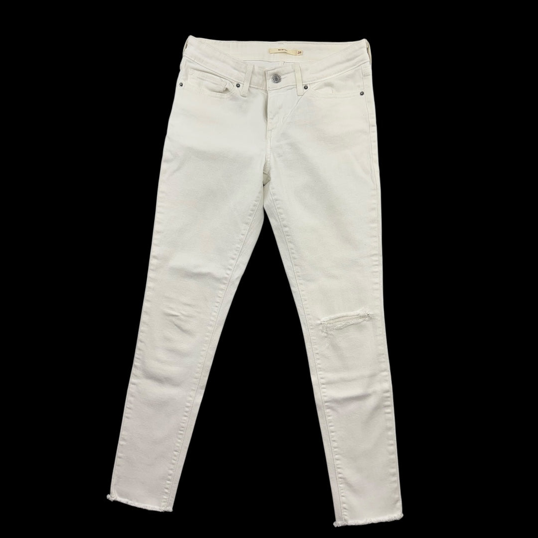 Levi's 711 White Distressed Skinny Jeans