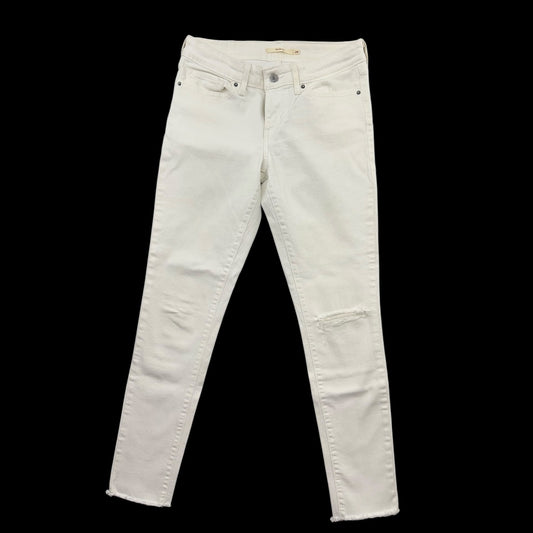 Levi's 711 White Distressed Skinny Jeans
