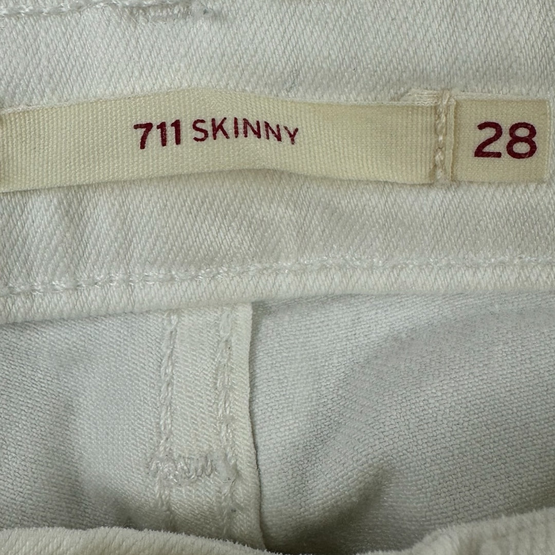 Levi's 711 White Distressed Skinny Jeans