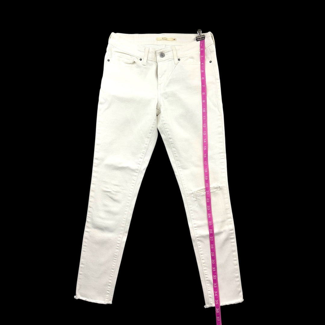 Levi's 711 White Distressed Skinny Jeans