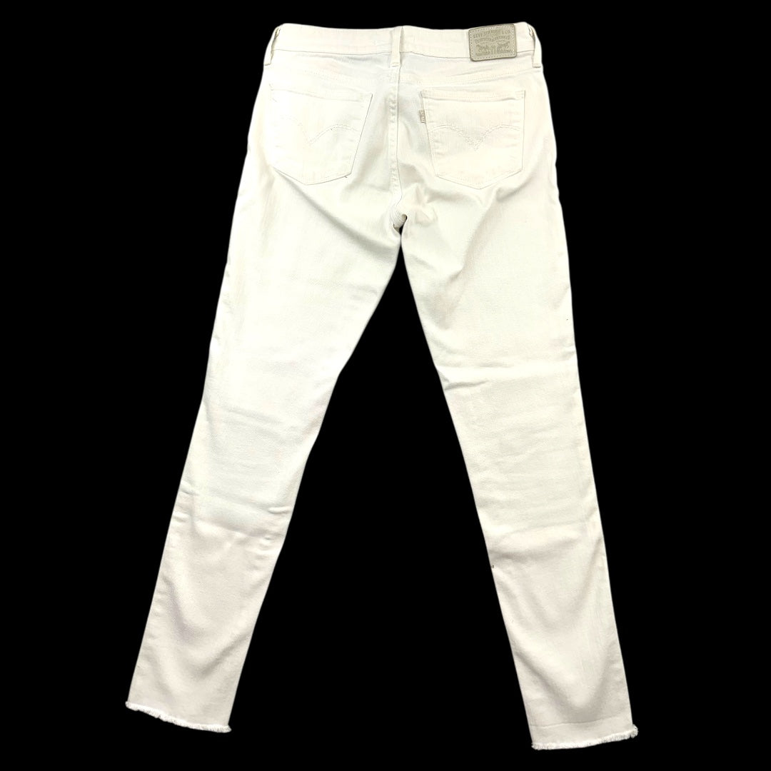 Levi's 711 White Distressed Skinny Jeans