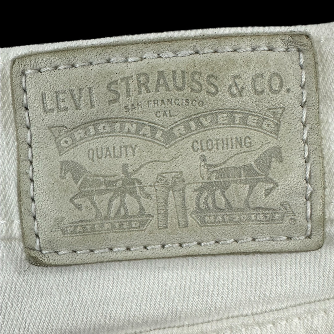 Levi's 711 White Distressed Skinny Jeans