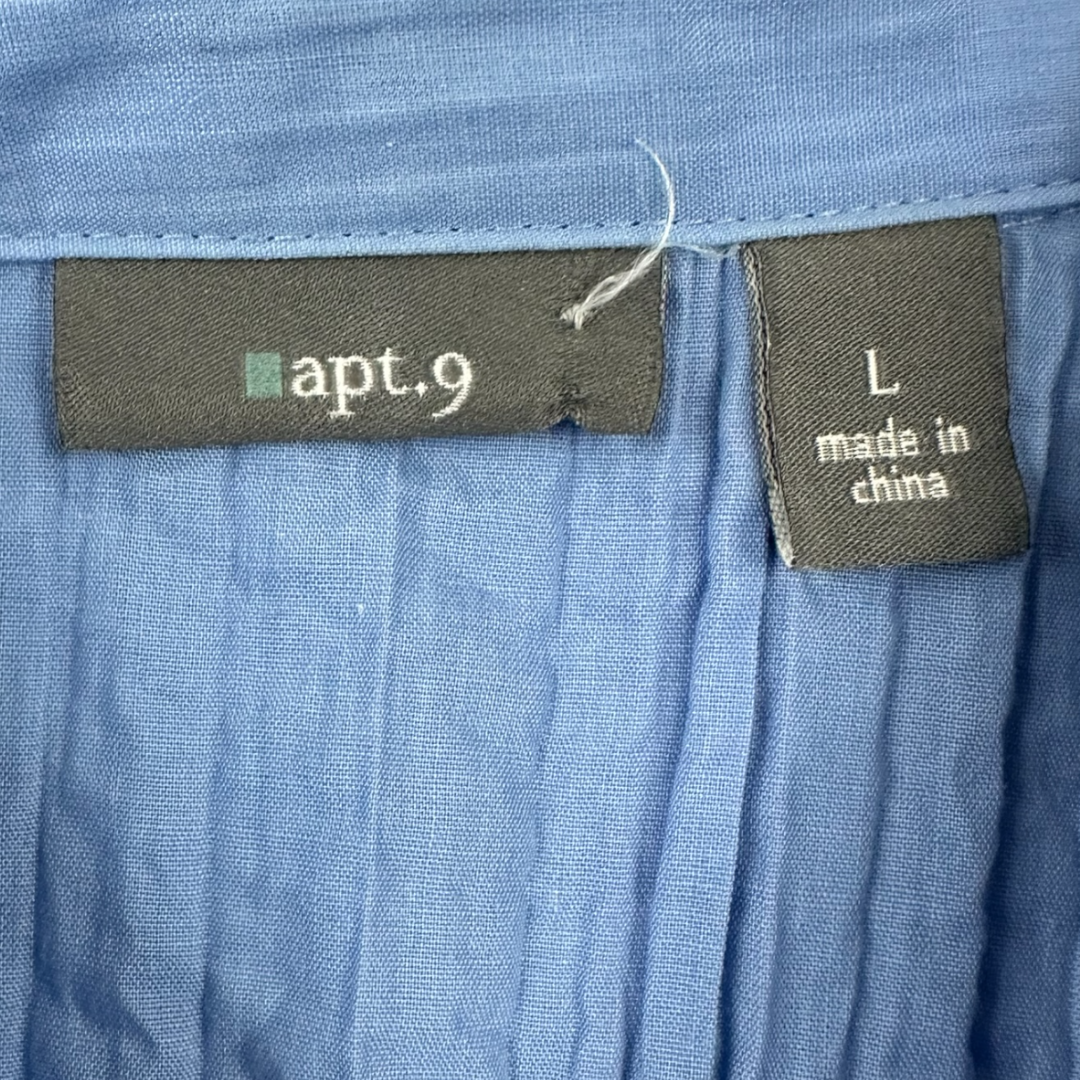 Apt. 9 Blue Crinkle Button Down Shirt