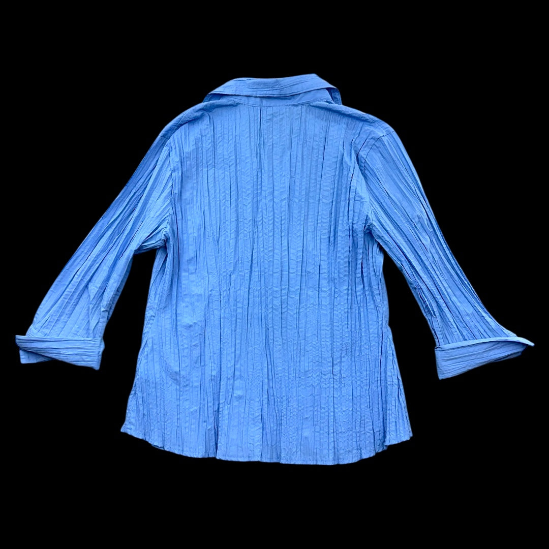 Apt. 9 Blue Crinkle Button Down Shirt