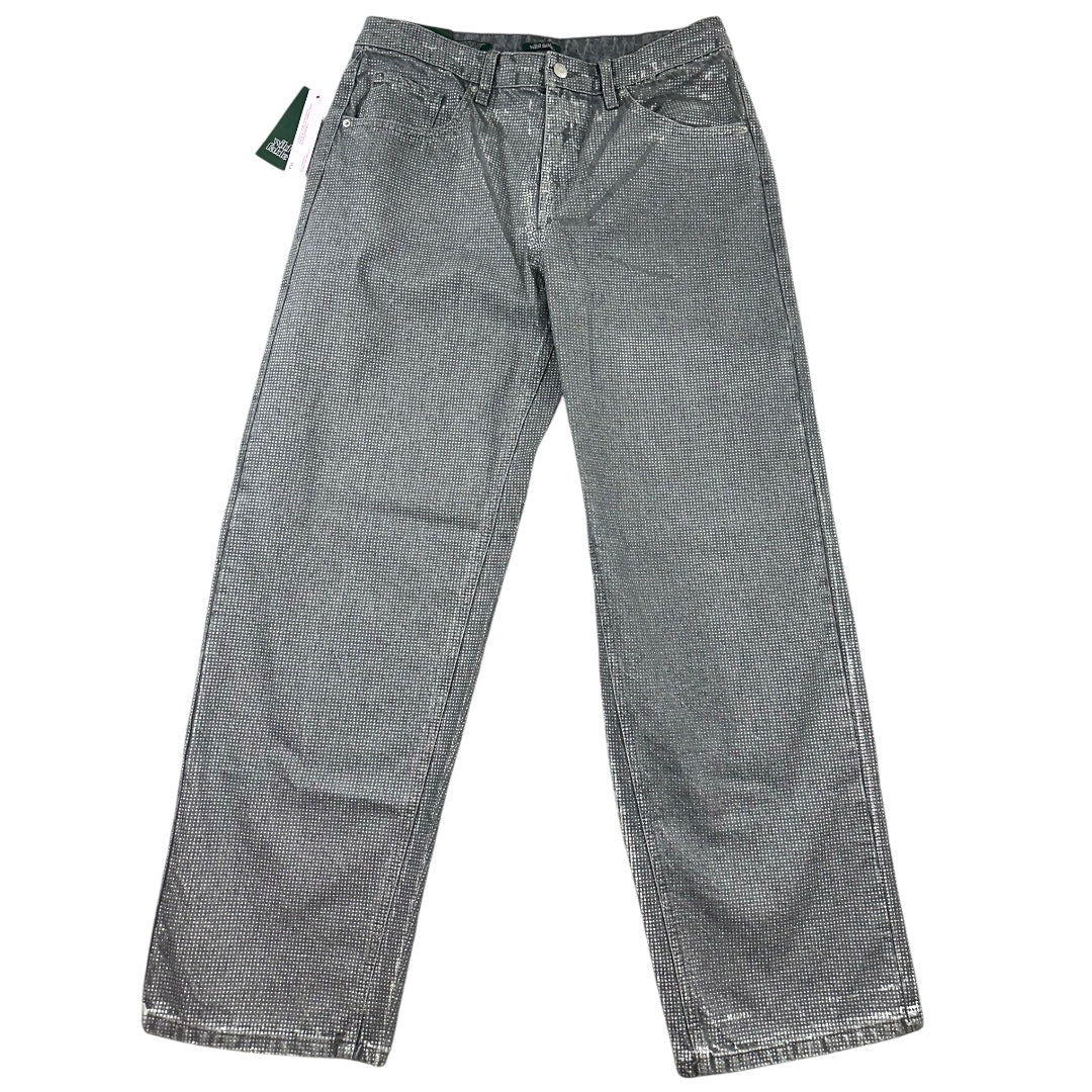 Wild Fable Metallic Silver High Rise Wide Leg Baggy Jeans NWT