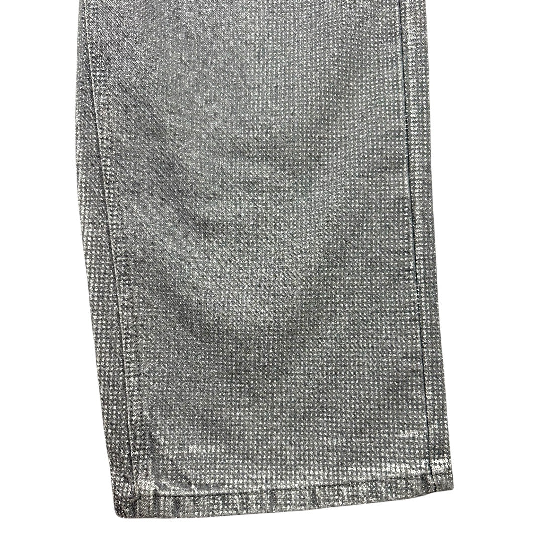Wild Fable Metallic Silver High Rise Wide Leg Baggy Jeans NWT