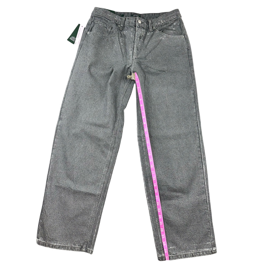 Wild Fable Metallic Silver High Rise Wide Leg Baggy Jeans NWT
