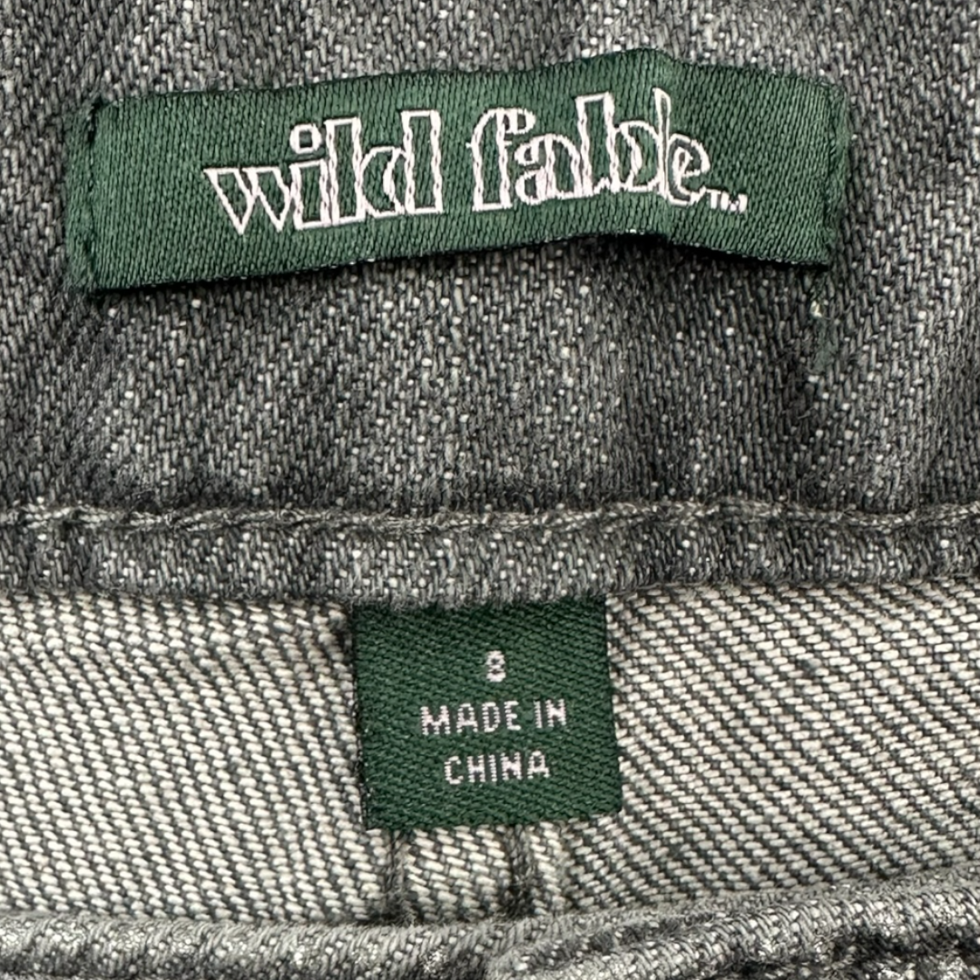 Wild Fable Metallic Silver High Rise Wide Leg Baggy Jeans NWT