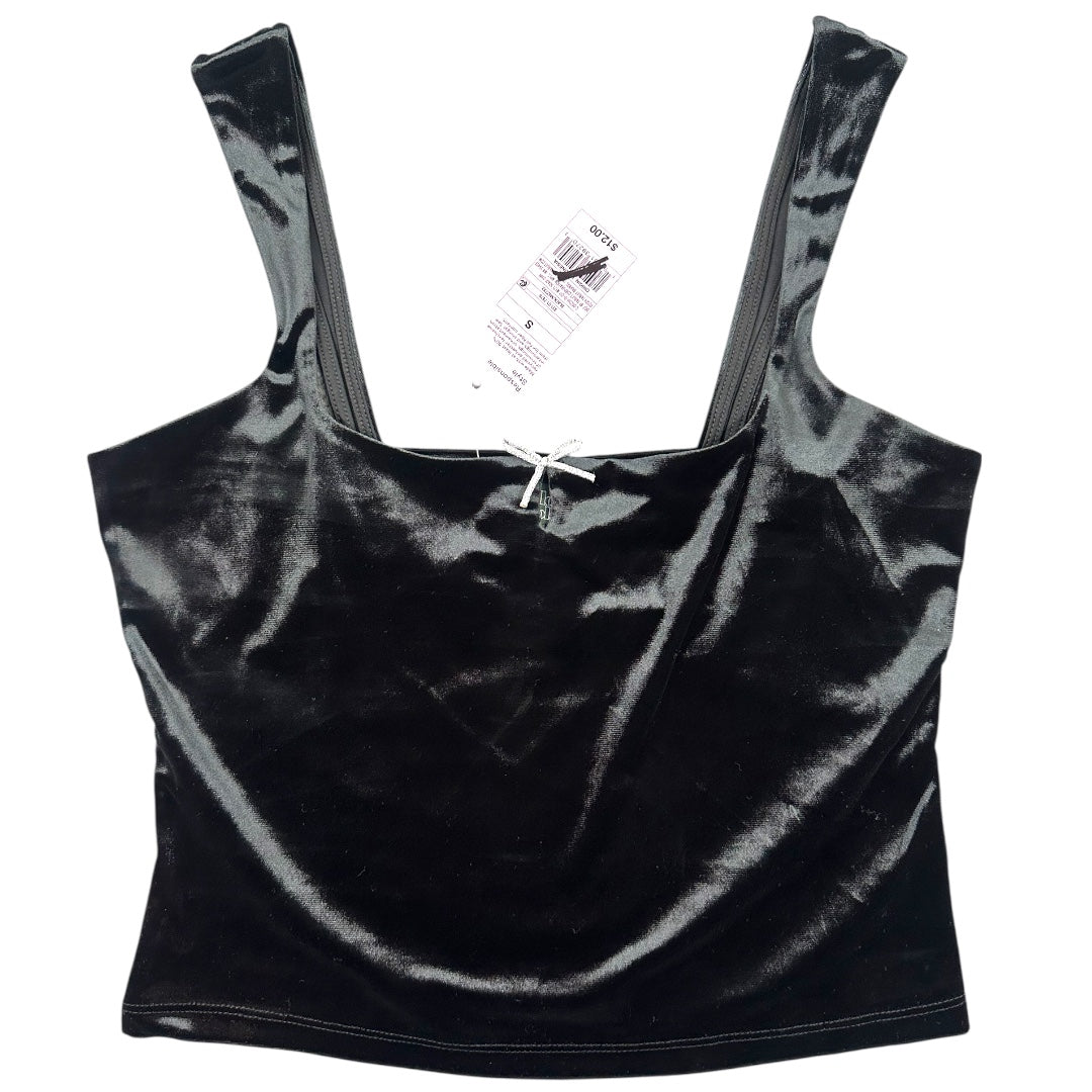 Wild Fable Black Velvet Cropped Tank Top