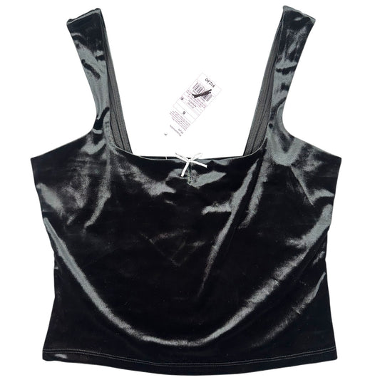 Wild Fable Black Velvet Cropped Tank Top