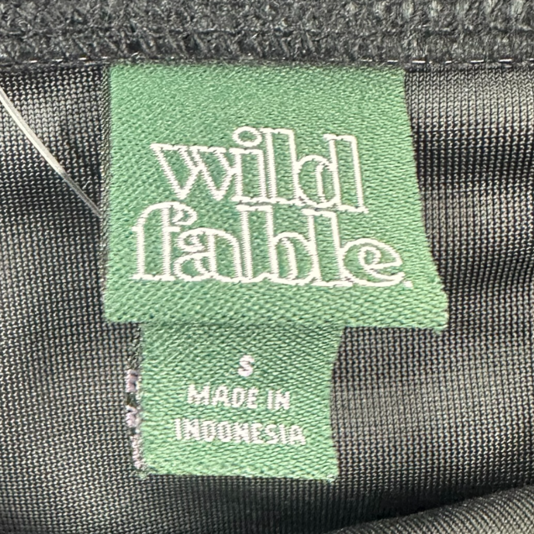 Wild Fable Black Velvet Cropped Tank Top