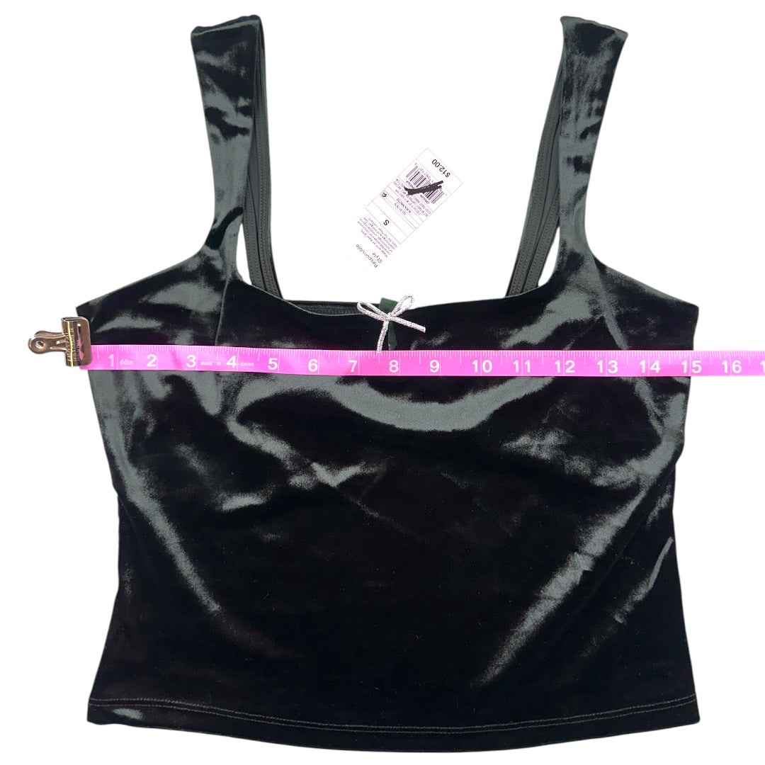 Wild Fable Black Velvet Cropped Tank Top