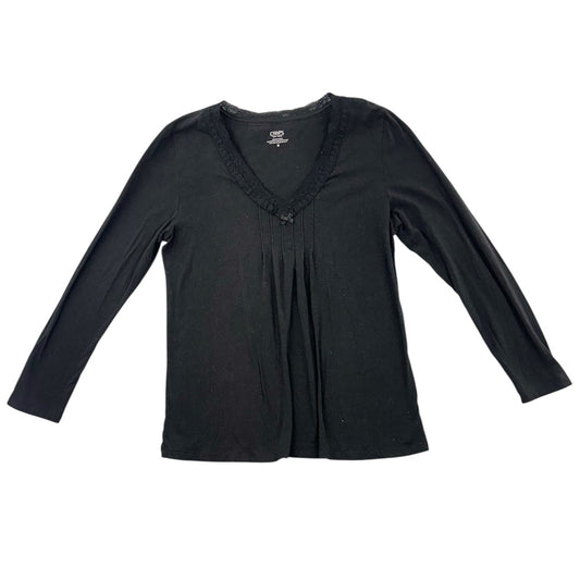 Chaps Black Long Sleeve V Neck Shirt
