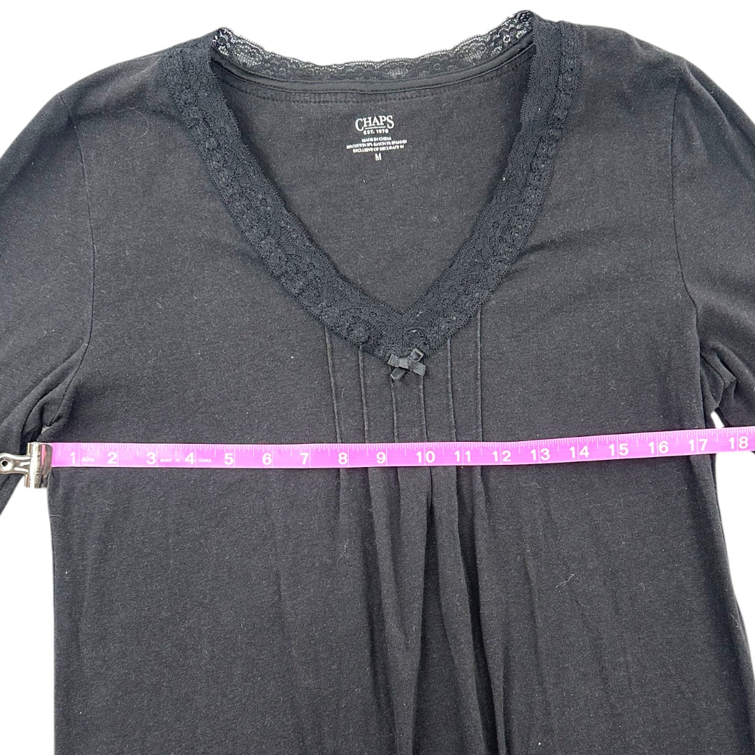 Chaps Black Long Sleeve V Neck Shirt