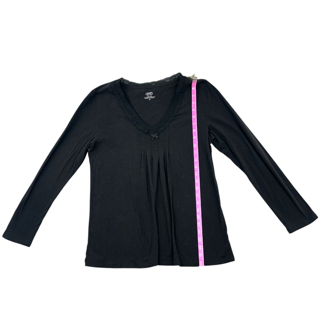 Chaps Black Long Sleeve V Neck Shirt