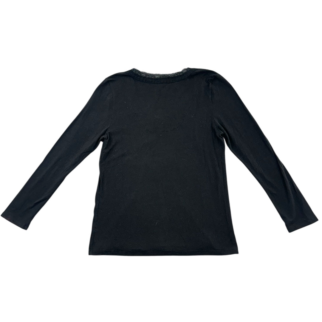 Chaps Black Long Sleeve V Neck Shirt
