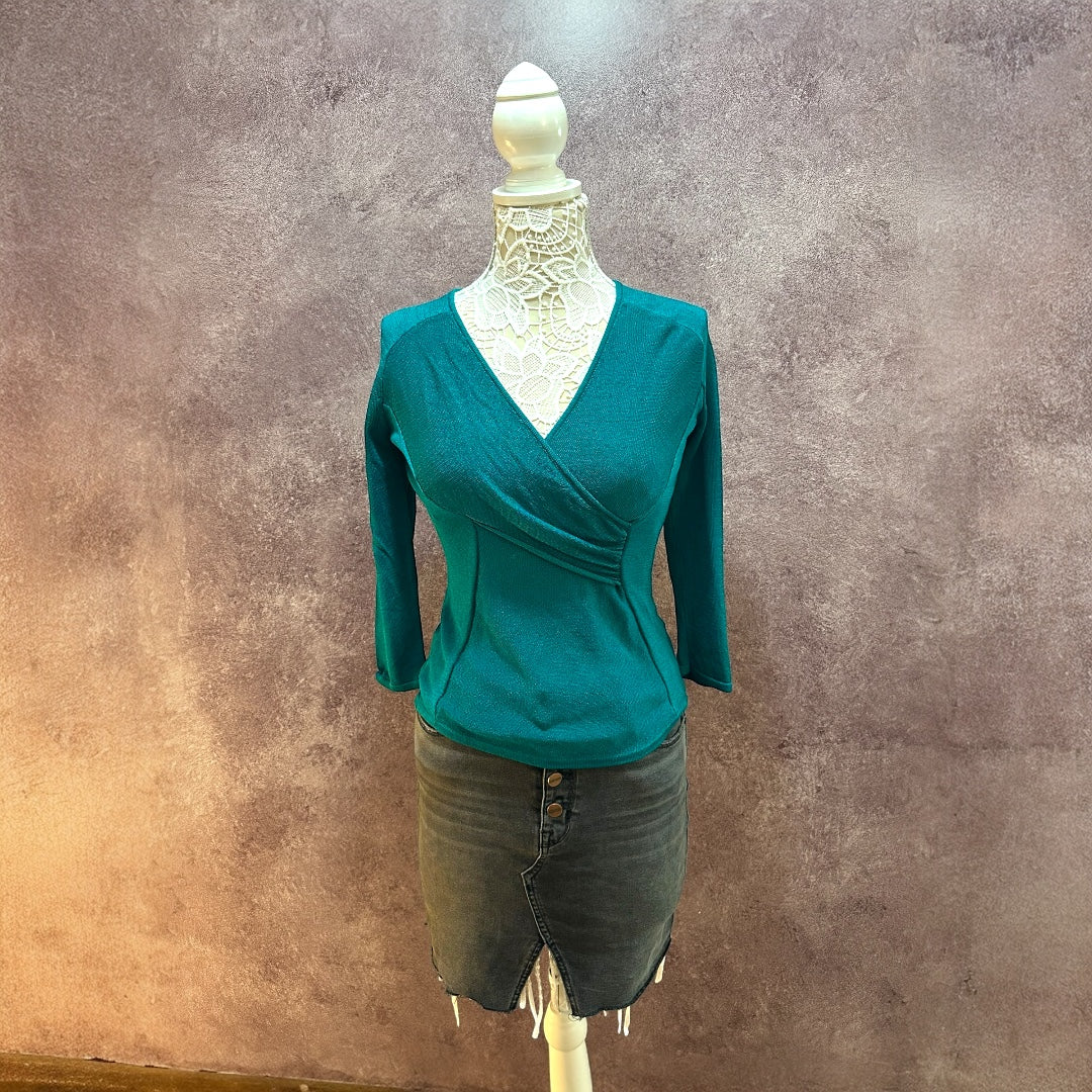 Jones New York Long Sleeve Wrap Top