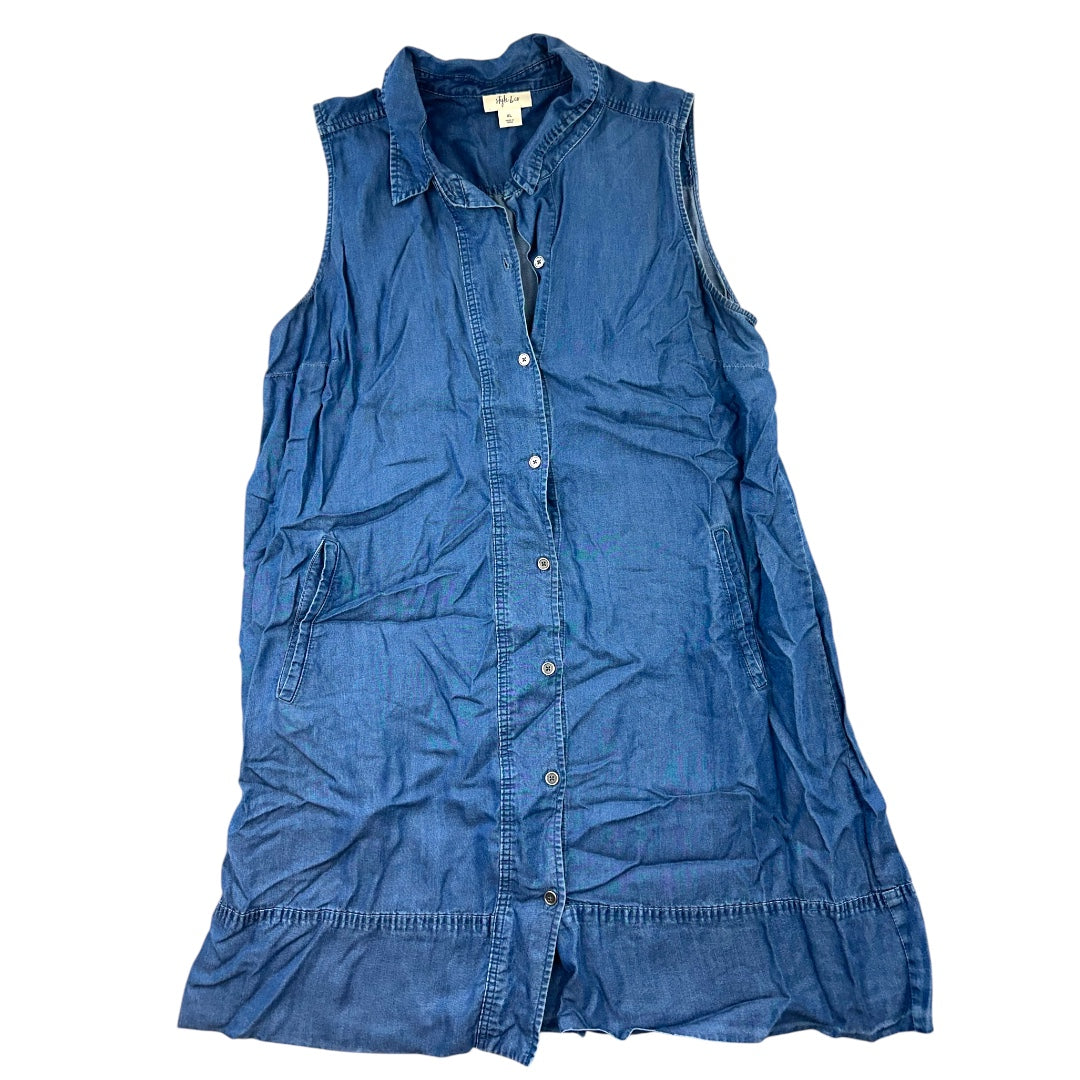 Style & Co. Sleeveless Denim Chambray Shirt Dress