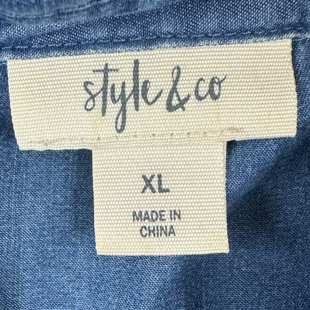Style & Co. Sleeveless Denim Chambray Shirt Dress
