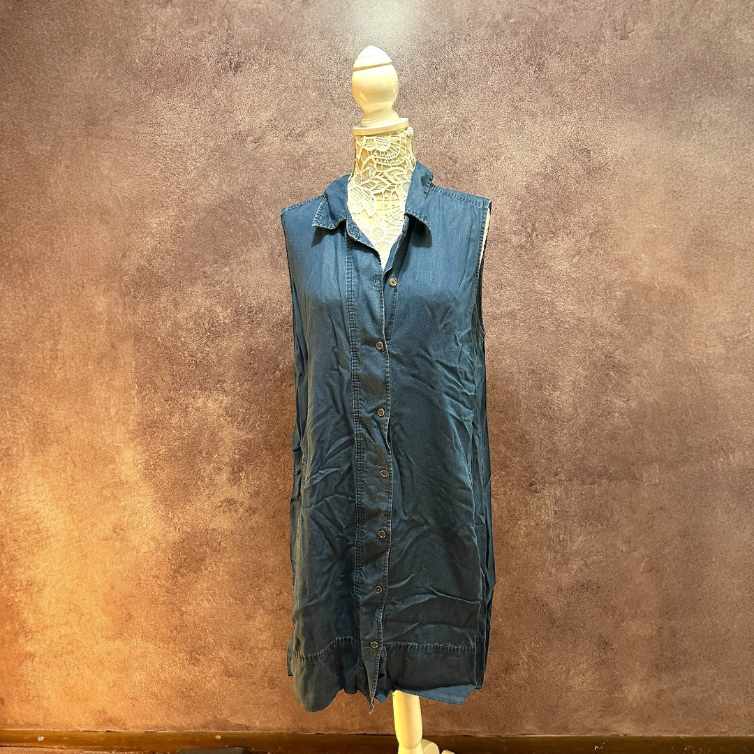 Style & Co. Sleeveless Denim Chambray Shirt Dress