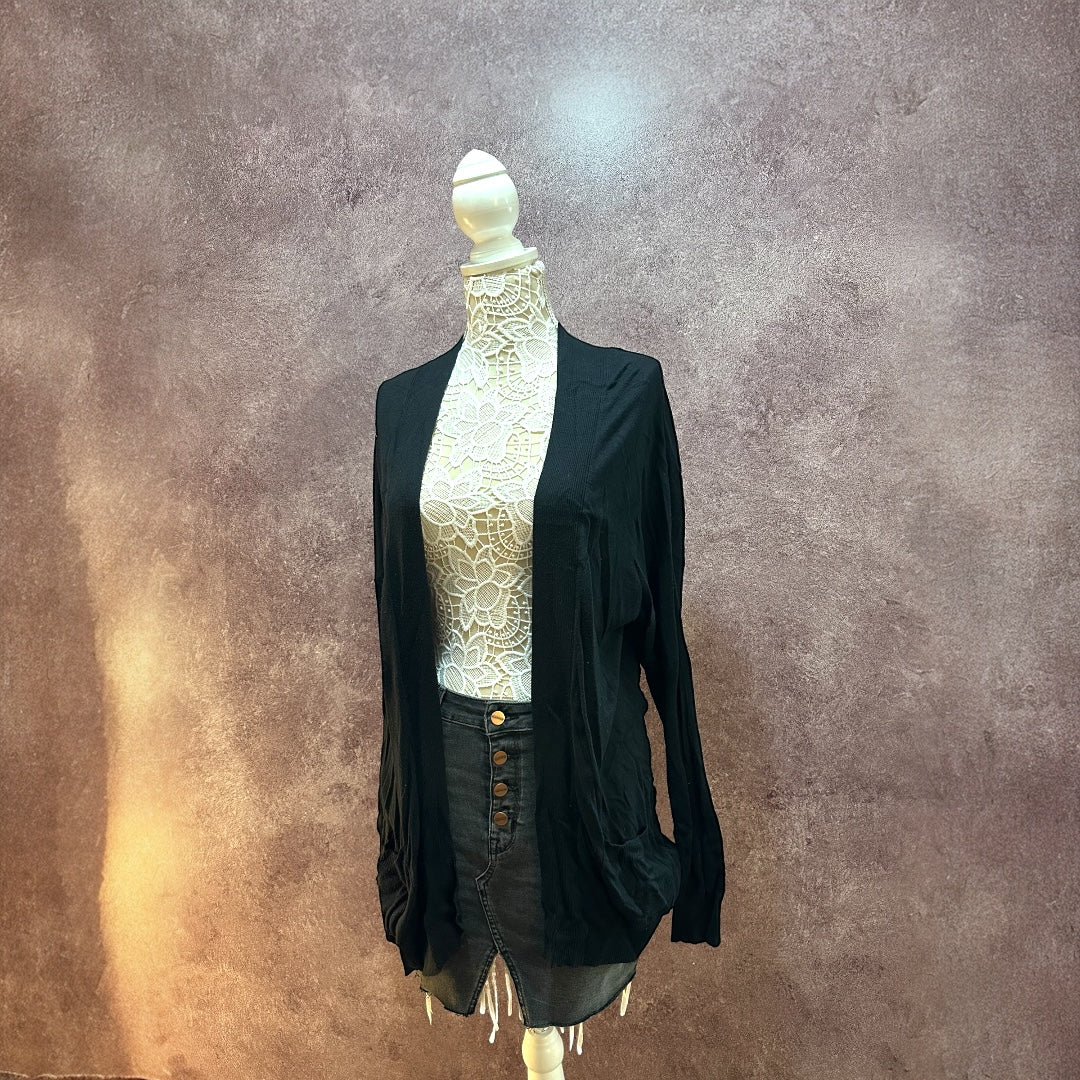 Apt. 9 Open Front Black Cardigan