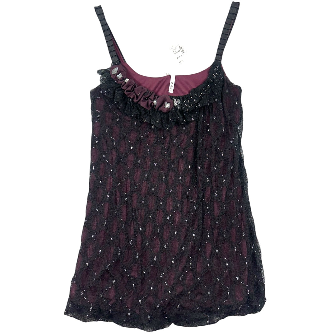 Maurice's Black and Purple Lace Camisole Tank Top NWT