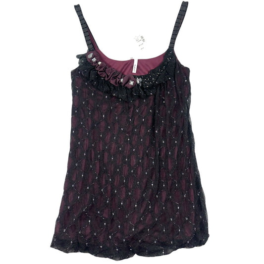 Maurice's Black and Purple Lace Camisole Tank Top NWT