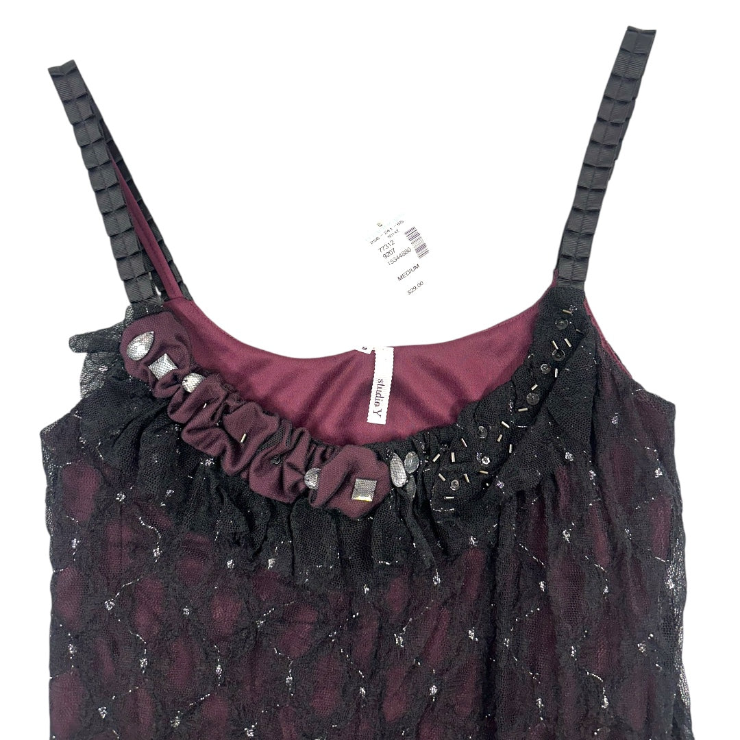 Maurice's Black and Purple Lace Camisole Tank Top NWT