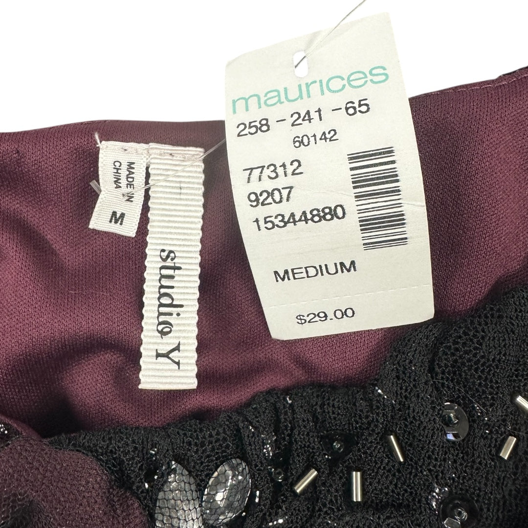 Maurice's Black and Purple Lace Camisole Tank Top NWT