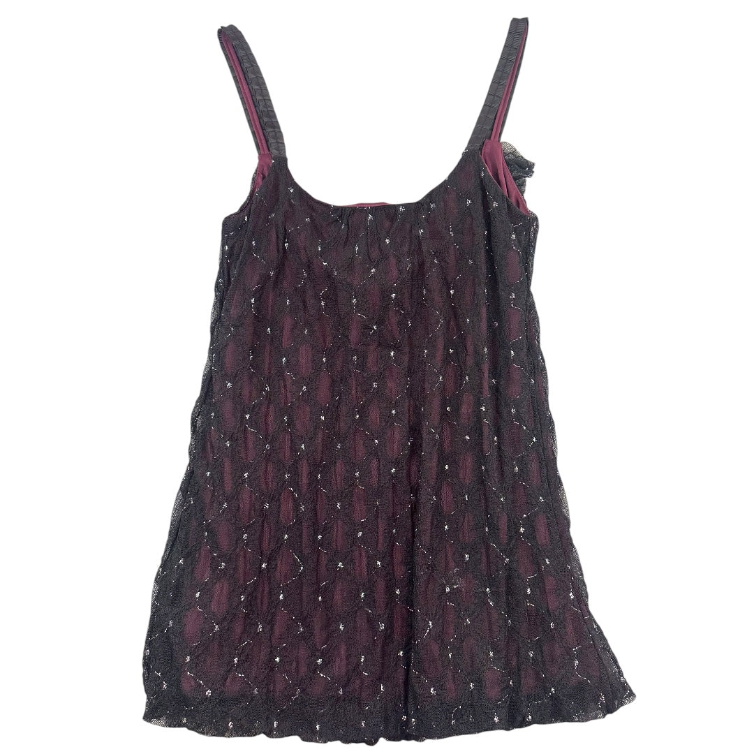 Maurice's Black and Purple Lace Camisole Tank Top NWT
