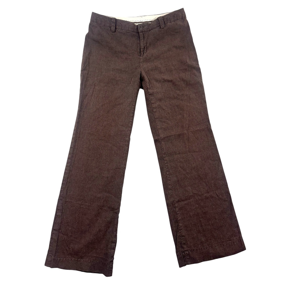 Banana Republic Jackson Fit Wide Leg Chocolate Striped Pants