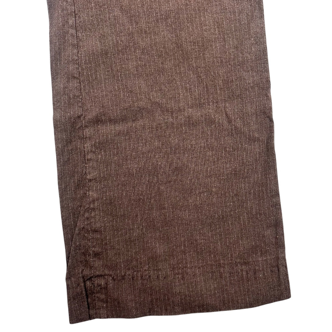 Banana Republic Jackson Fit Wide Leg Chocolate Striped Pants