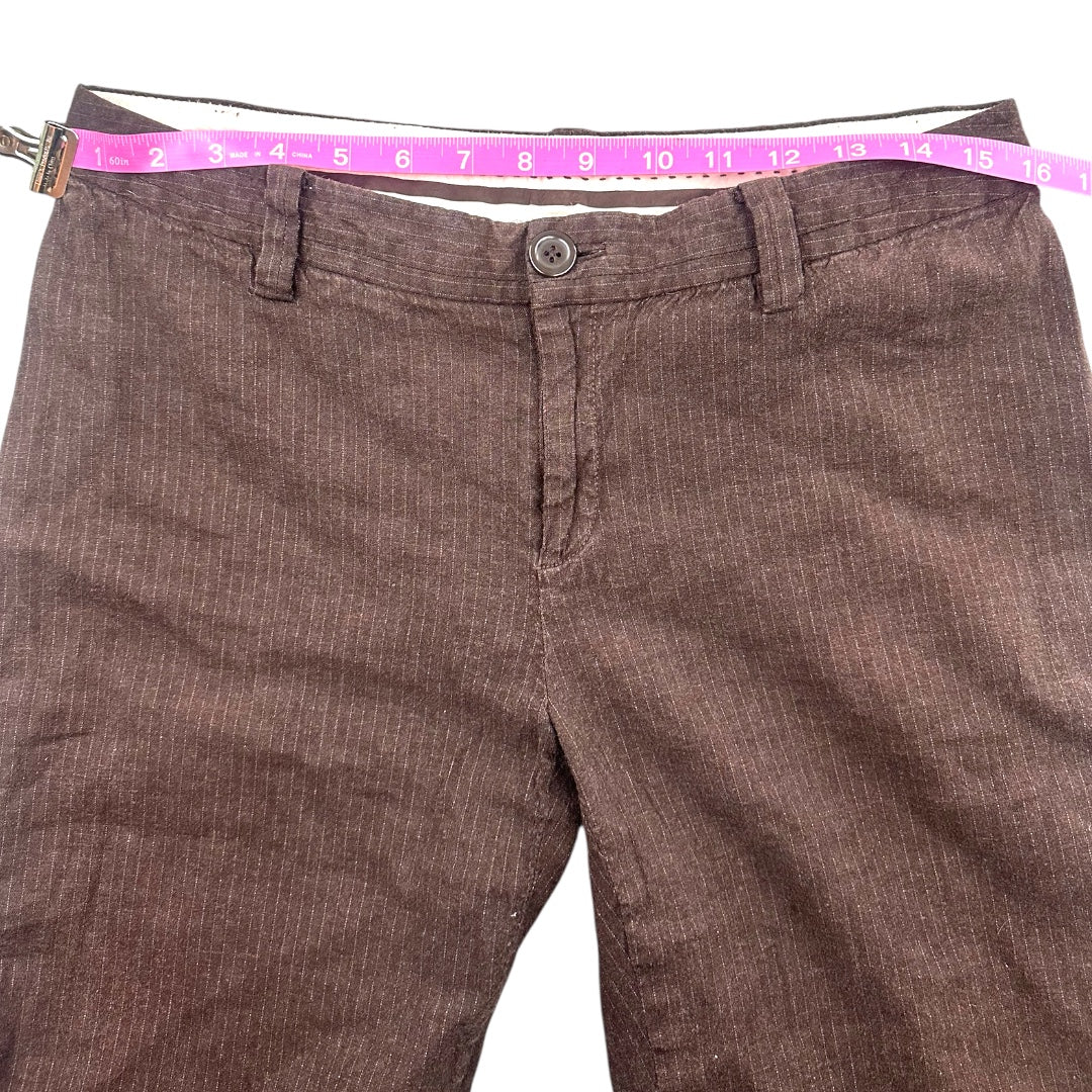 Banana Republic Jackson Fit Wide Leg Chocolate Striped Pants