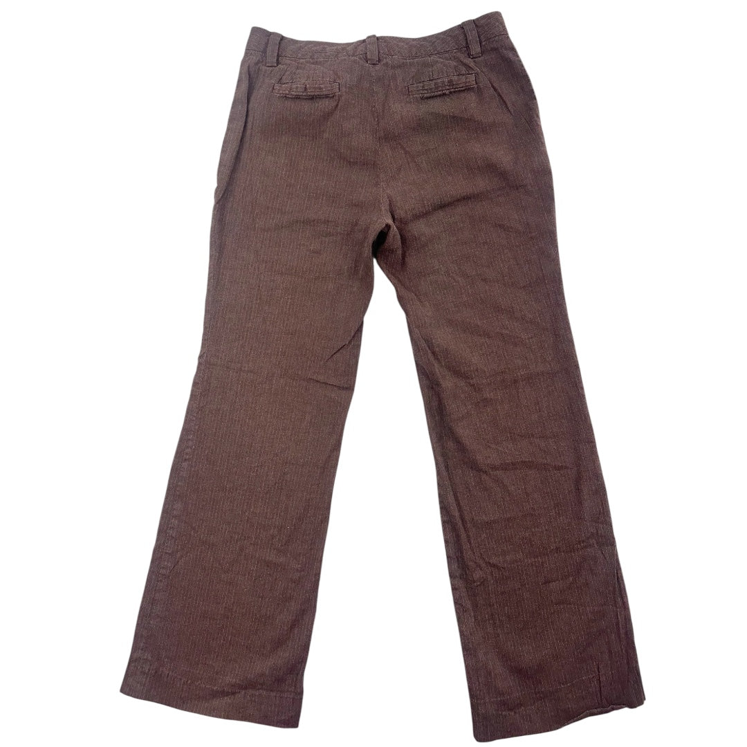 Banana Republic Jackson Fit Wide Leg Chocolate Striped Pants