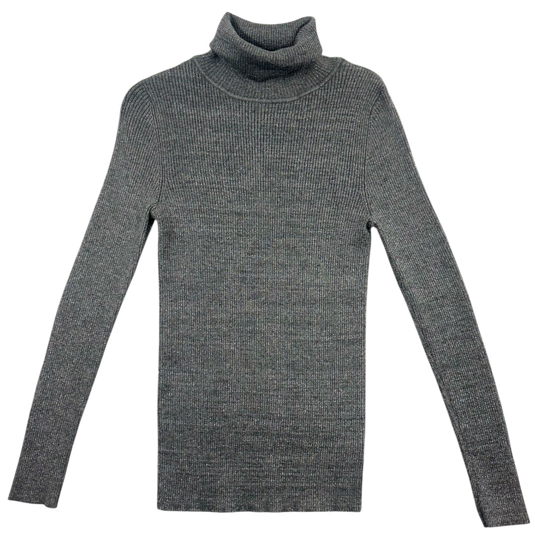 Faded Glory Ribbed Grey Turtleneck Long Sleeve