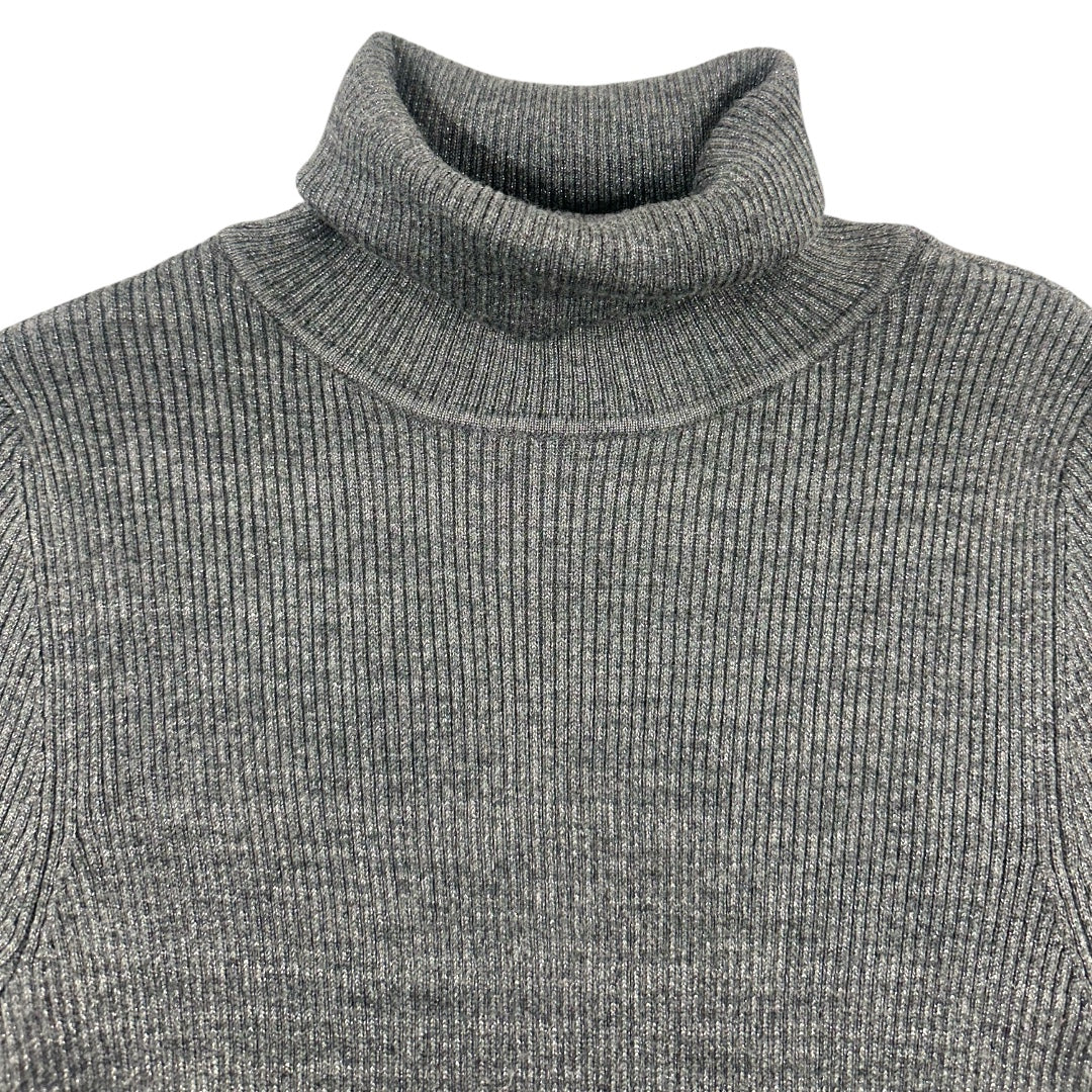 Faded Glory Ribbed Grey Turtleneck Long Sleeve